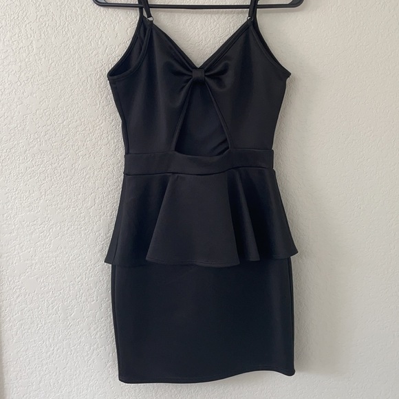 Little Black Peplum Dress - Picture 3 of 3